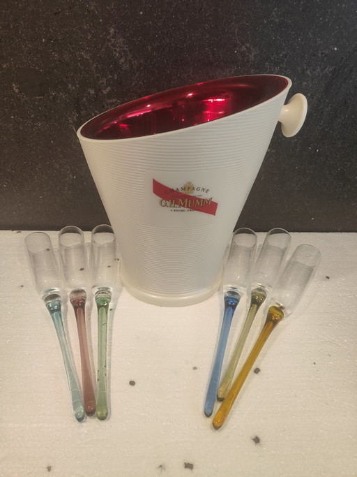 Refroidisseur à champagne français GH Mumm, seau à glace GH Mumm, refroidisseur de bouteille Mumm