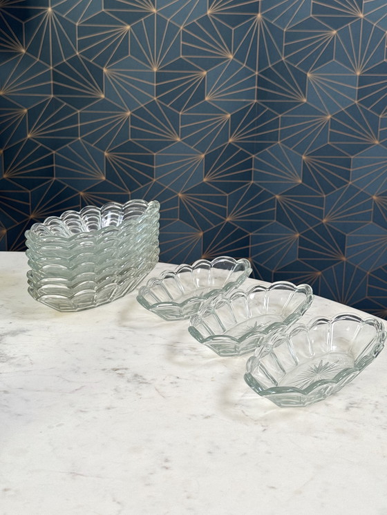 Image 1 of Servizio Brockwitz “Chicago” – Set di 10 ciotole ovali per cetrioli (Art Déco, 1936)