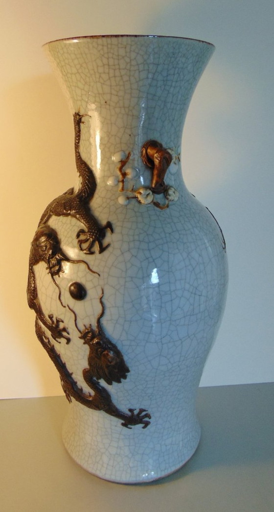 Image 1 of Große Vase aus Craquelé-Ware aus Nanking, 19.