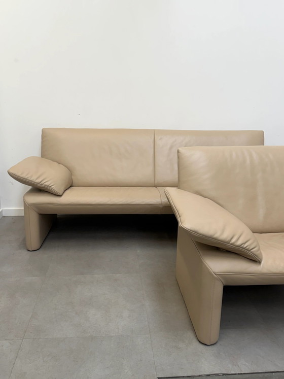 Jori Linea Sofa Set 3 + 2 Cream Leather (photo 2 of 10)