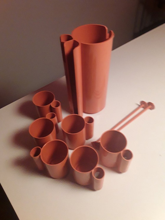 Image 1 of Weltraumzeitalter-Trinkset von Jeann Pierre Vitrac, 1970er Jahre, 9er-Set, komplett!