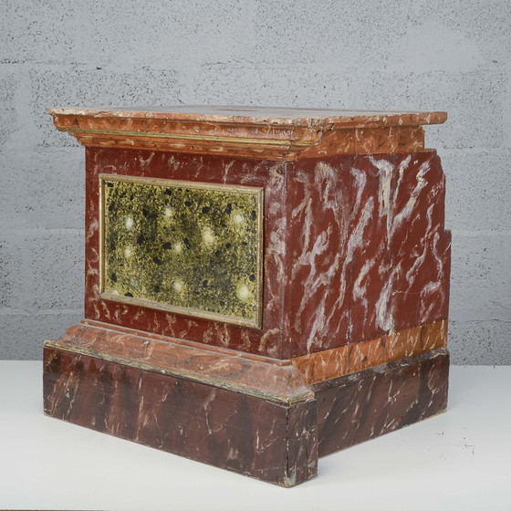 Sgabello laccato del XVIII secolo con base rossa e verde – Sgabelli, Legno, Klassiek (photo 3 of 15)