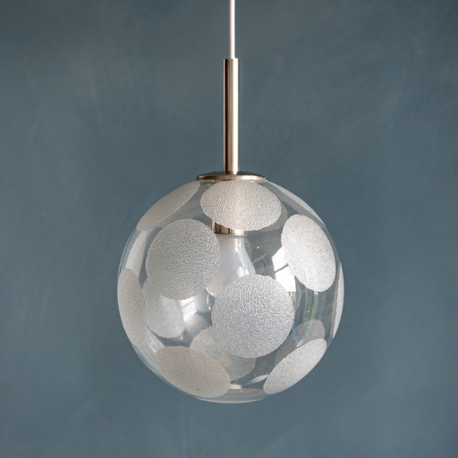 Vintage Doria Hanglamp Glazen Bol Met Stippen