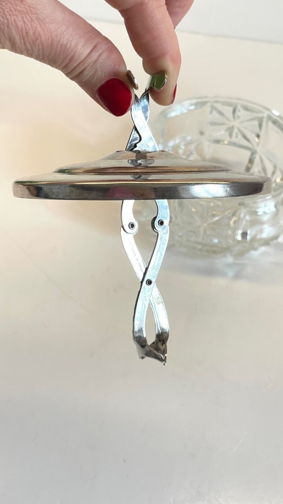 Image 1 of SUCRIER à Pince CRISTAL Vintage