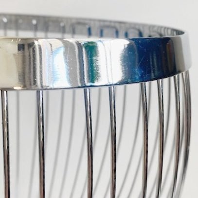 Image 1 of Cestino portafrutta in filo metallico cromato vintage anni '80
