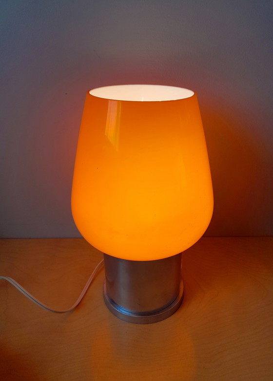 Image 1 of Lampe space age en opaline orange 1970