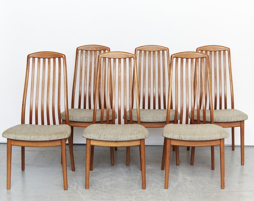Chaises de salle à manger Mid Century par Schou Andersen, ensemble de six