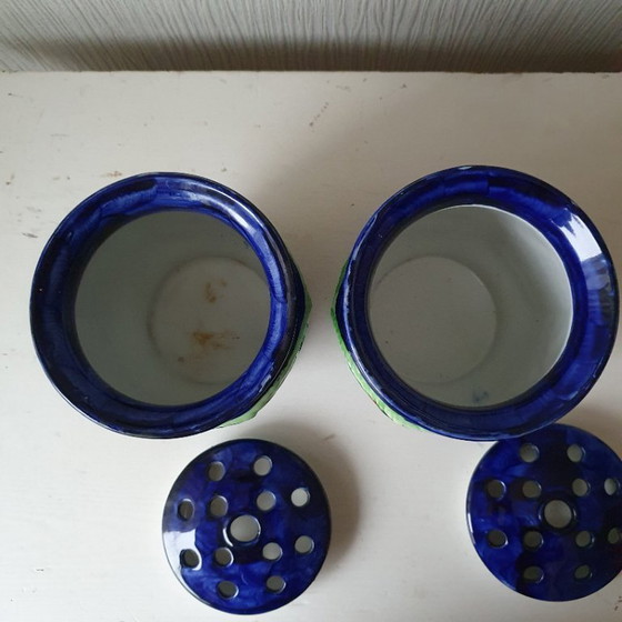 Image 1 of Two "Pique fleur" vases by Maling Pottery England ca 1930-1935