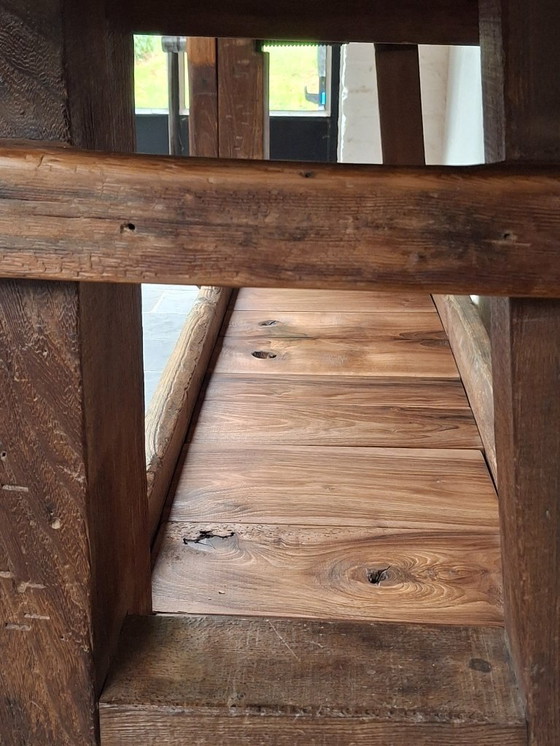 Image 1 of Large oak furniture maker's workbench