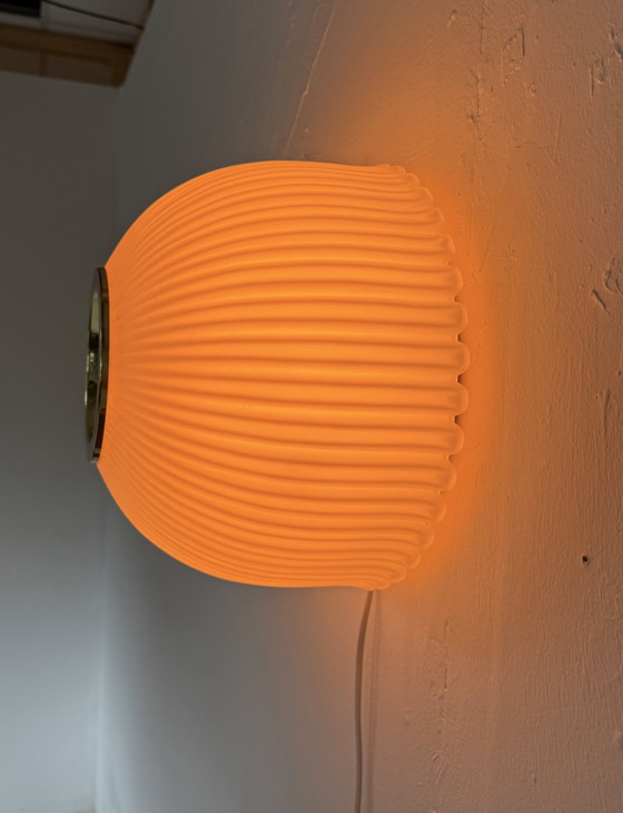 Vintage Opal Glass Wall Lamp, Glashütte Limburg ‘70 – Wall lights, Brass (photo 10 of 15)