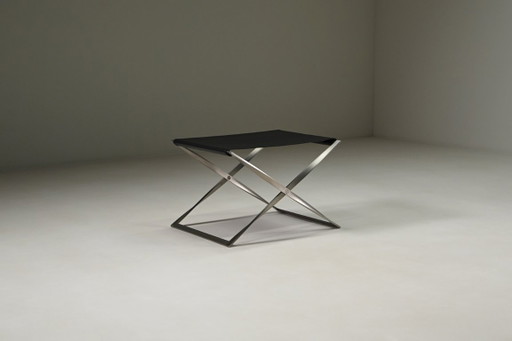 Taburete plegable PK91 de Poul Kjærholm para Fritz Hansen, años 60 en Dinamarca.