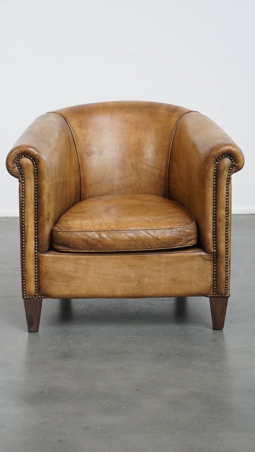 Sheep leather club chair by Nico Van Oorschot