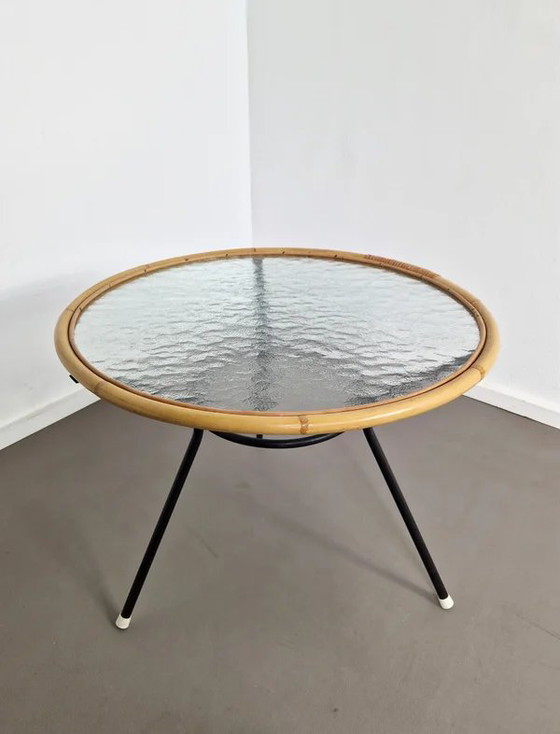 Rohé Noordwolde | Tavolino vintage in rattan, Tavolini, polished steel, Beige (foto 7 di 9)