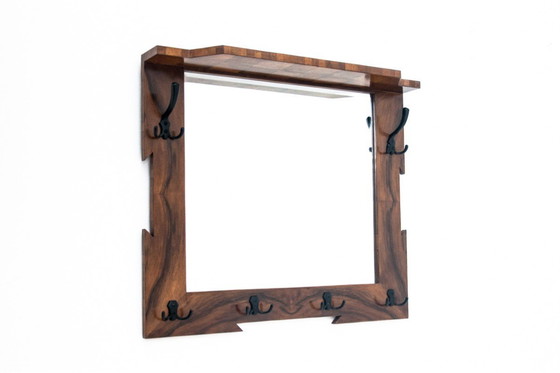 Image 1 of Porte-manteau Art déco avec miroir, Pologne, années 1950