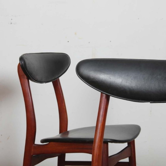Image 1 of Set of 4 vintage Scandinavian-style wooden chairs, 1960