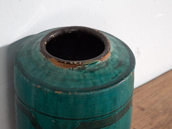 Antique green glazed ceramic vase (c.1820) #35 (photo 17 of 40)