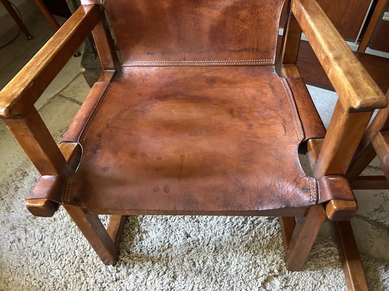 Pair of Paco Muños armchairs, Darro edition, Razzia model, 1959 – Leather (photo 4 of 11)