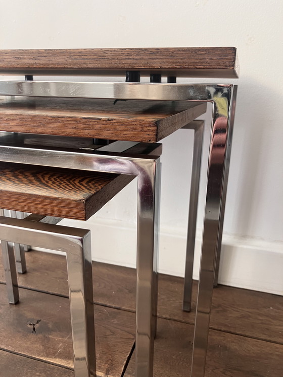 Image 1 of Set di tavolini impilabili di metà secolo Pastoe per Cees Braakman / tavolini laterali