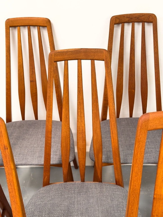 Image 1 of 10x chaises Eva en teck par Niels Koefoed pour Hornslet Møbelfabrik, années 1960