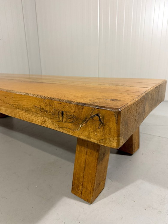 Image 1 of Brutalist robust hardwood coffee table 1960s