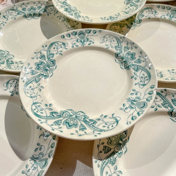 Set di 8 Piccoli Piatti Antichi in Terraglia "Figuig" – Longchamp XIX Secolo – Stoviglie, Vintage (photo 4 of 9)