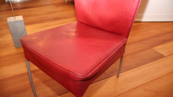 Image 1 of 6 sedie da pranzo Montis Spica, pelle, colore ciliegia Gaucho