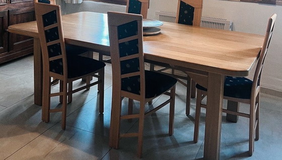 Exceptional dining table in solid chestnut wood, 220x110 cm – Tischler Handwerk Sonderanfertigung Unikat (photo 5 of 7)