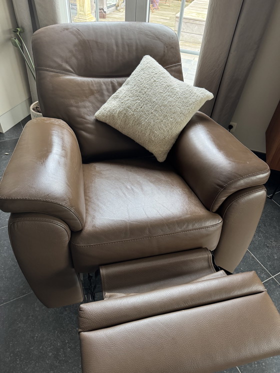 Image 1 of Lederen elektrische relax zetel