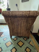 2 fauteuils in geweven bananenblad, vintage jaren 80/90