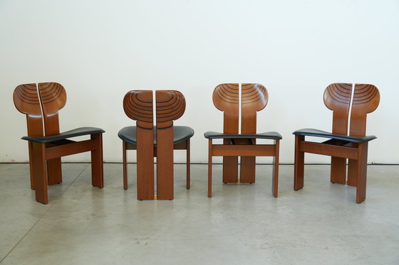 Image 1 of Afra & Tobia Scarpa ‘Africa’ Dining Chair – Walnut & Leather, 1975