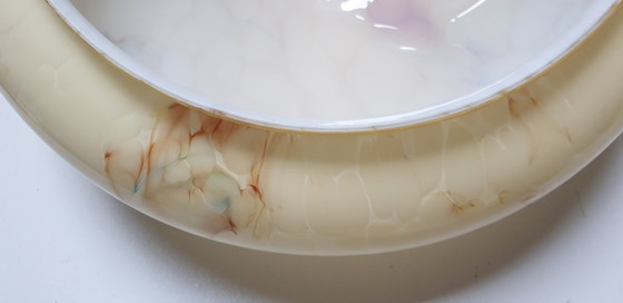 Image 1 of Große Art-Deco-Deckenleuchte aus Opalglas (33 cm).
