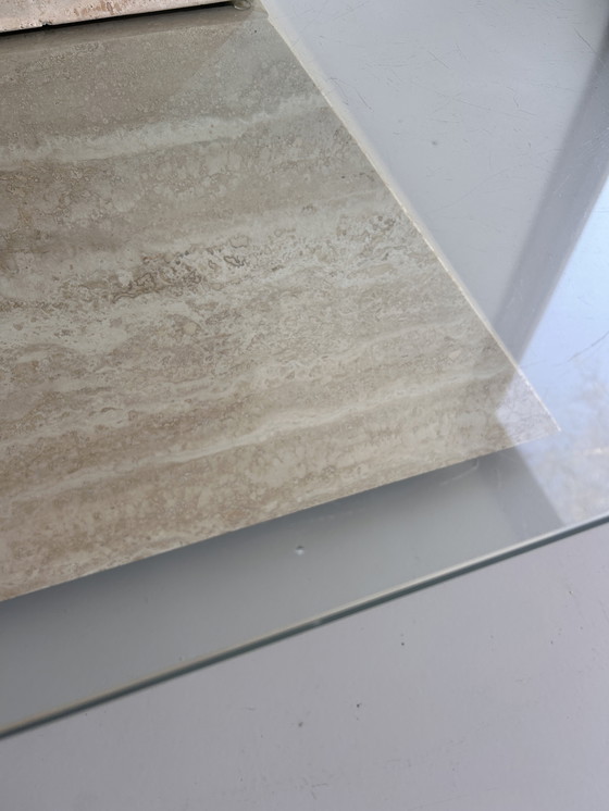 Image 1 of Vintage travertine pyramid coffee table