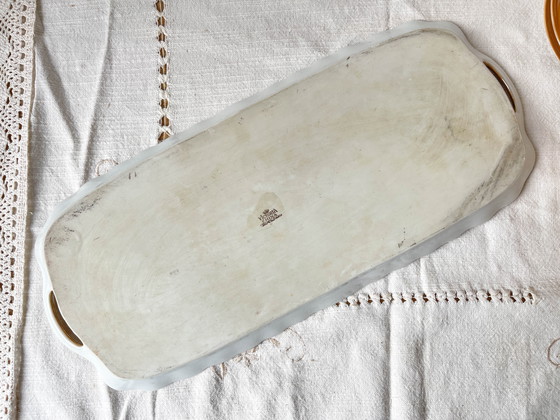 Image 1 of Service à Thé Vintage en Lustre Czecho-Slovaquia Victoria China Pêche Irisé 1950