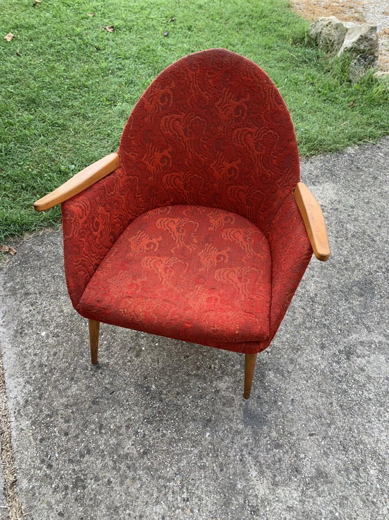 Fauteuil Rouge Mid-Century, années 1960 – Mid Century Modern (photo 8 of 8)