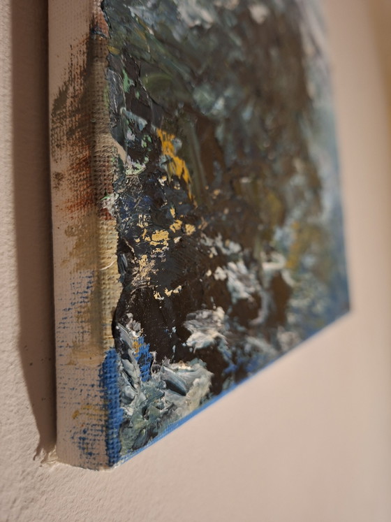 Kathleen Storme – "Rocher dans les vagues" (2010) – Marine Impasto Originale (30x40 cm) – Objets d'art (photo 3 of 10)