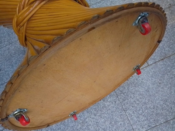 Image 1 of Rattan Bamboo Vintage McGuire table leg