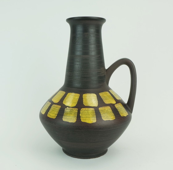 Image 1 of vintage carstens keramik vase model 1507-27 rare glaze in brown black and yellow