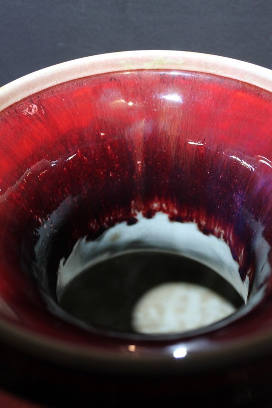 Image 1 of Antique Chinese "sang de boeuf" vase. (one of 2 available)