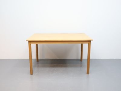 Vintage dining table / oak wood / yellow rectangle / Slagelse møbelvarrk Denmark (photo 5 of 5)
