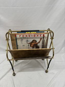 Vintage brass magazine rack, 1950s design by Cesare Lacca