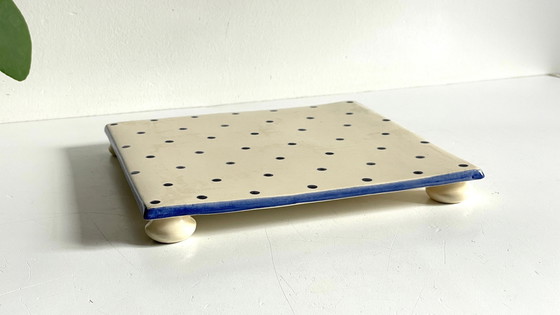 Image 1 of Sottobicchiere in ceramica con puntini St Clément VINTAGE