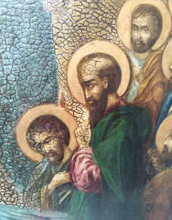 Grande Icona Antica della Dormizione della Santissima Madre di Dio 52x46 cm – Arte, Gold, Wood (photo 4 of 9)