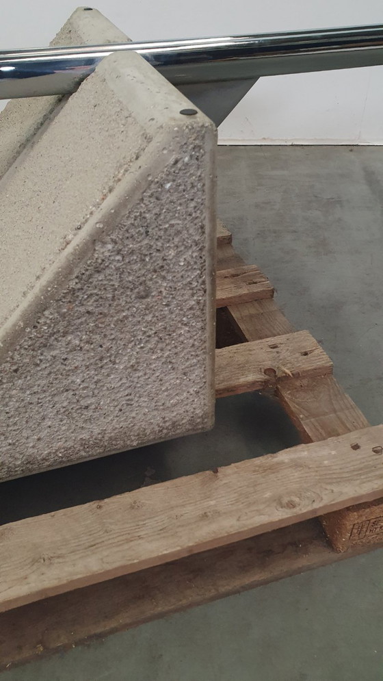 Saporiti Offredi vintage salontafel beton/glas brutalist 70s – Stone (photo 9 of 14)