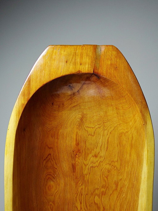 Grand plat, coupe, creuse en bois Maroc vintage