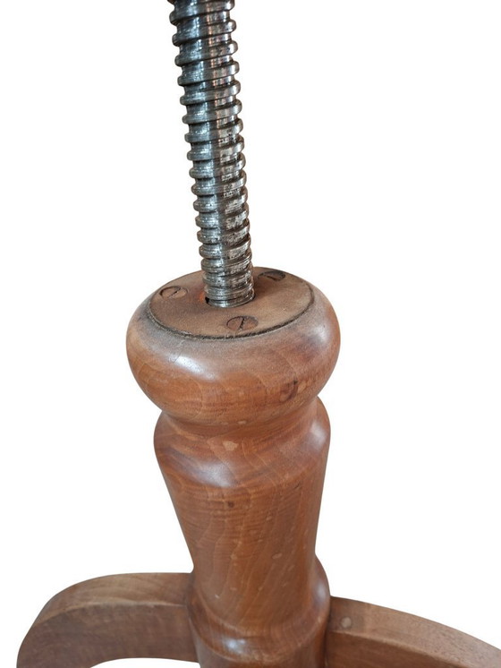 Image 1 of Vintage schroefkruk - jaren 70, gemaakt van massief beukenhout