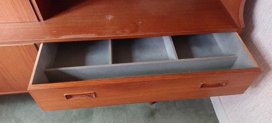 Bellissimo mobile/credenza a muro vintage in teak (anni '60, stile danese) – Credenze alte, Wood (photo 4 of 5)
