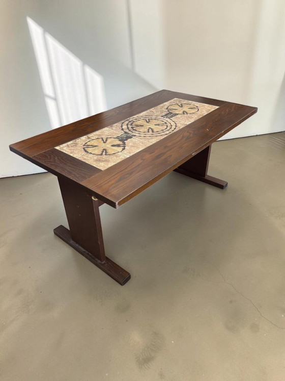 Dänischer ausziehbarer Esstisch von Poul Poulsen für Ganso Møbler – Esstische, Ceramic, Wood (photo 8 of 9)