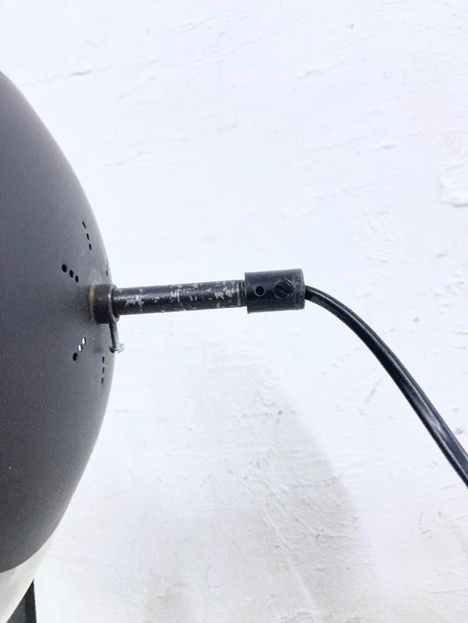 Space Age floor lamp, globe lamp, glass and metal, 70s design