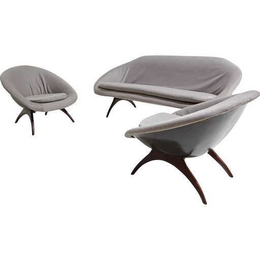 MK9745 Vintage ‘Angelina’ woonkamerset van Walter S. Chenery voor Lurashell, 1960