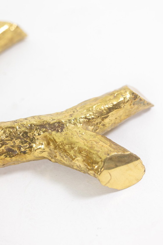 Image 1 of Pierre Duval Brasseur. Gilt brass dining table. Circa 1970.